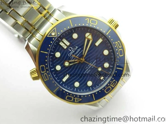 0201 2018 Seamaster Diver 300M SS YG VSF 1:1 Best Edition YG Bezel Blue Dial on SS YG Bracelet A Effortless 7897